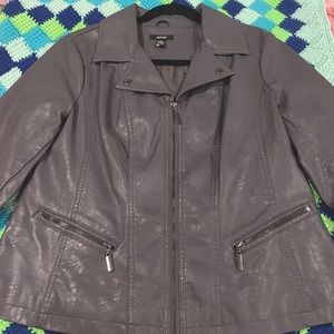 Grey faux leather jacket